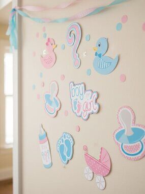 Forum Novelties Gender Reveal Cut-Outs Party Supplies Decorations 12 Count